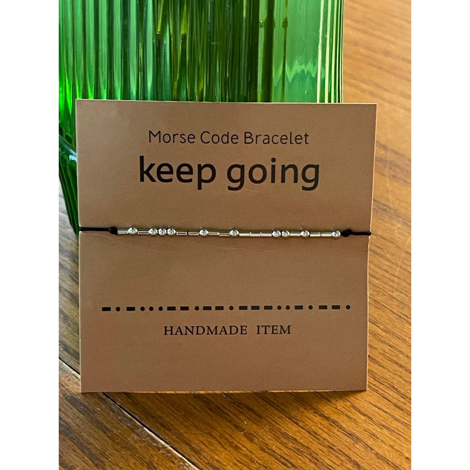 Keep Going Morse Code Bracelet
